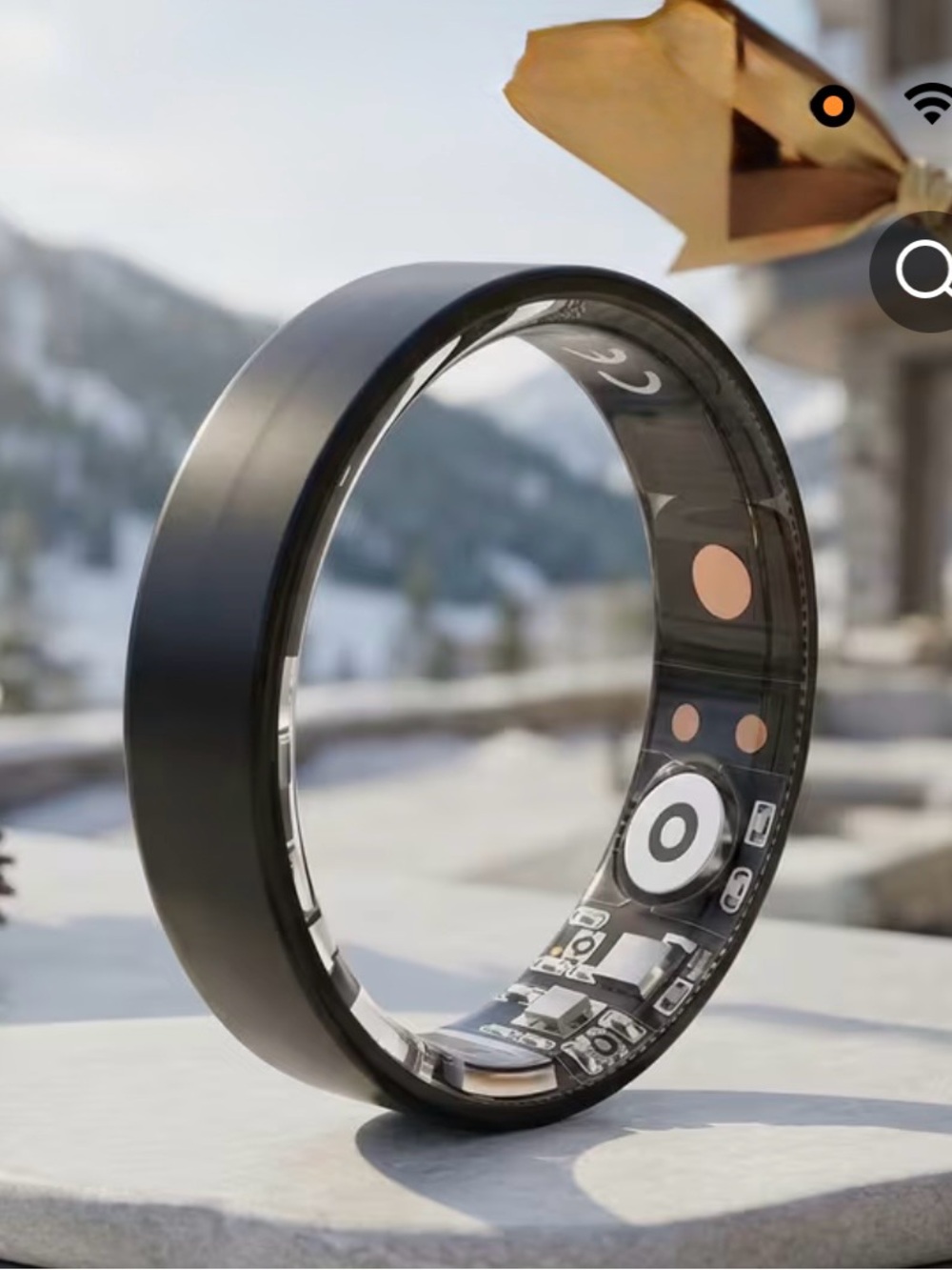 Black Smart Wellness Ring – Advanced Activity & Sleep Tracker